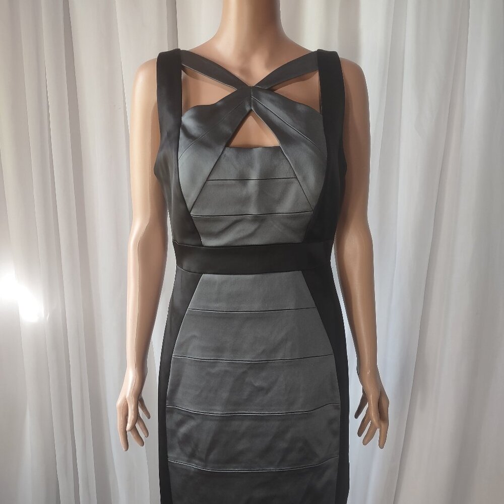 Jax black and charcoal sleeveless pencil dress size 10